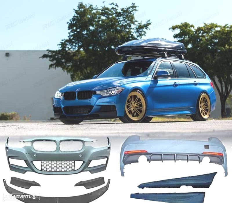 KIT CARROÇARIA BMW F31 TOURING LOOK M PERFORMANCE SAÍDA SIMPLES AMBOS LADOS - 1