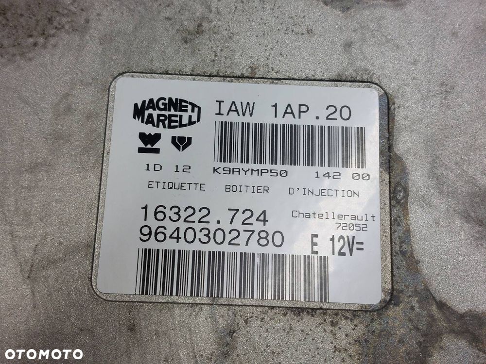ZESTAW STARTOWY BERLINGO I 1.8 8V IAW1AP20 9640302780 9641428380 - 2