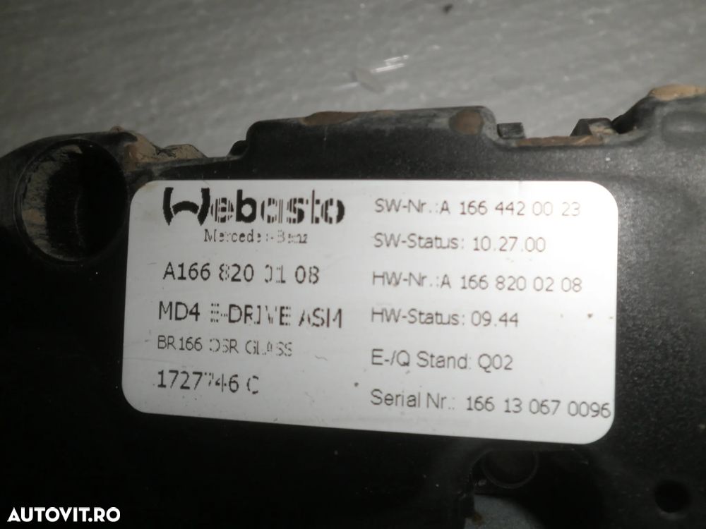 Motoras trapa panoramica Mercedes ML W166 A1668200108 A1669069600 - 3