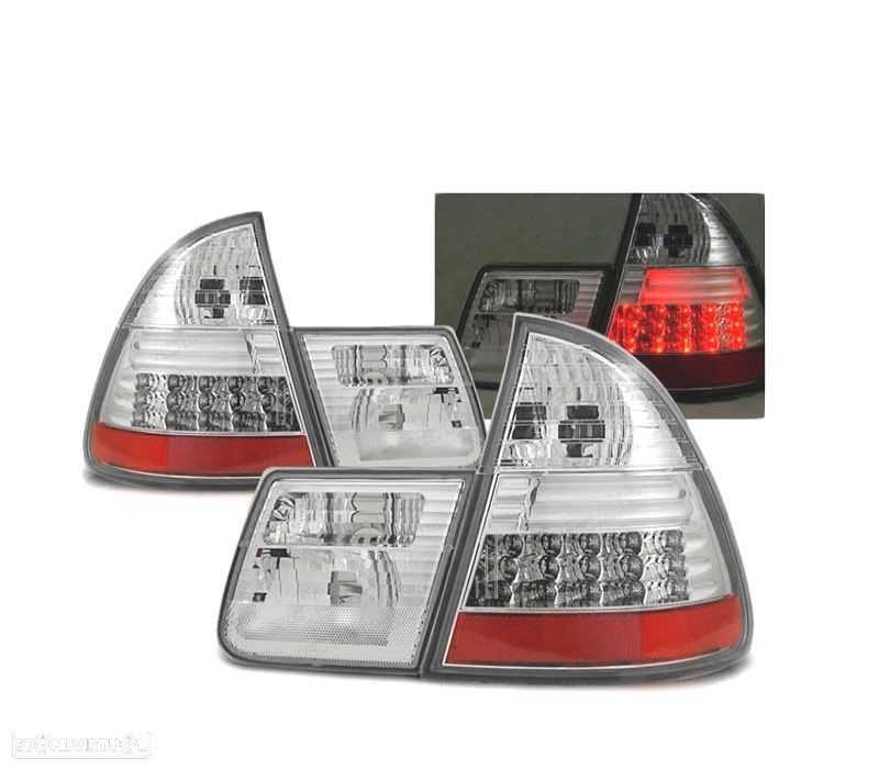 FAROLINS TRASEIROS LED BMW E46 99-05 CHROME CROMADO - 1