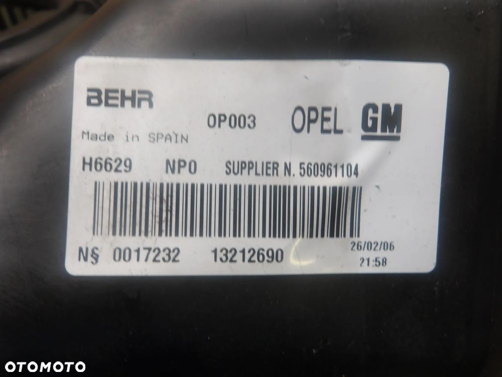 OPEL MERIVA A I LIFT 05-10 1.7CDTI WENTYLATOR DMUCHAWA NAWIEWU 13212690 - 7