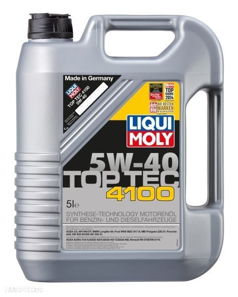 Ulei motor Liqui Moly 5W40 Top Tec 4100, 5L - 1