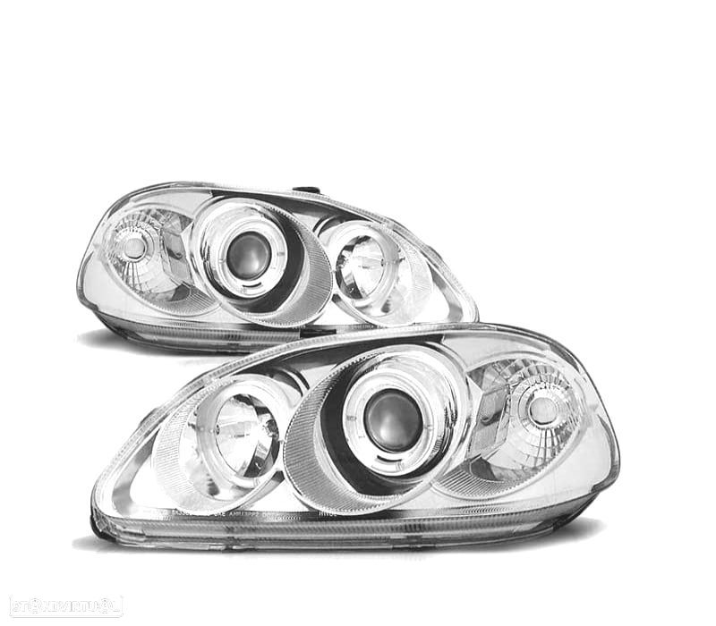 FARÓIS ANGEL EYES PARA HONDA CIVIC 95-98 CHROME CROMADO - 2