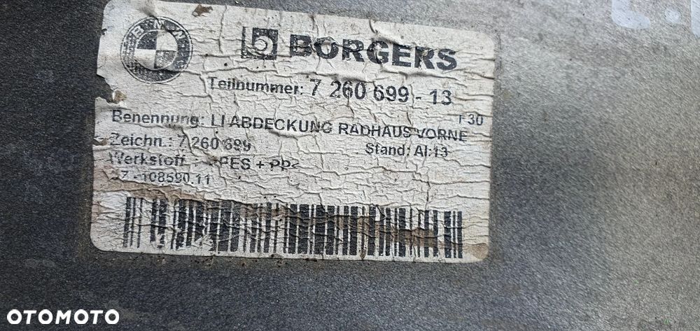 Nadkole lewy przód przednie lewe BMW 3 F30 7260699 - 5