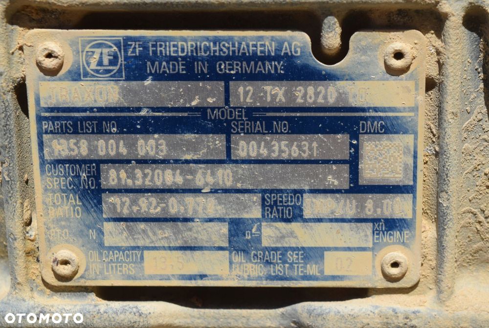 SKRZYNIA BIEGÓW ZF TRAXON 12 TX 2820 TO MAN - 5