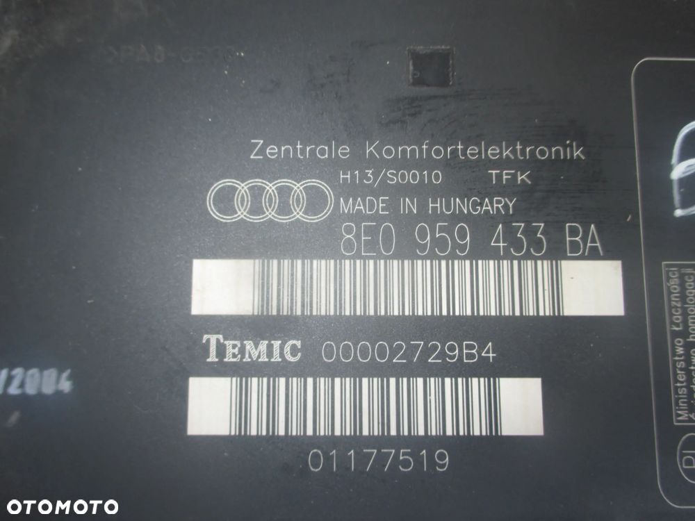 moduł komfortu Audi A4 B6 8E0959433BA - 2