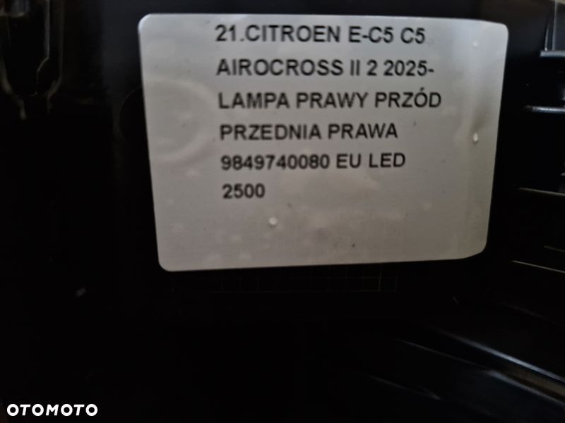 CITROEN E-C5 C5 AIRCROSS 2 II 2025- LAMPA PRAWY PRZÓD PRAWA LED EU 9849740080 - 10