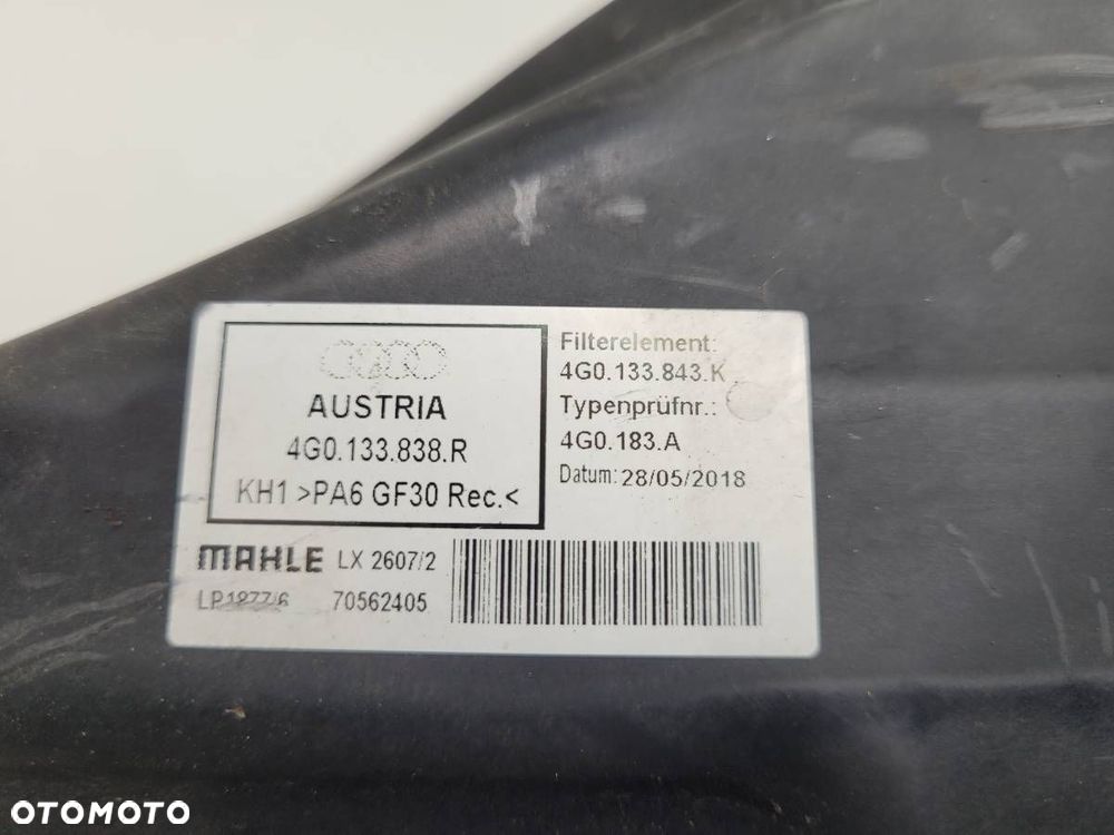 OBUDOWA FILTRA POWIETRZA 4G0133838R AUDI A6 C7 2018 2.0 TDI EU - 5