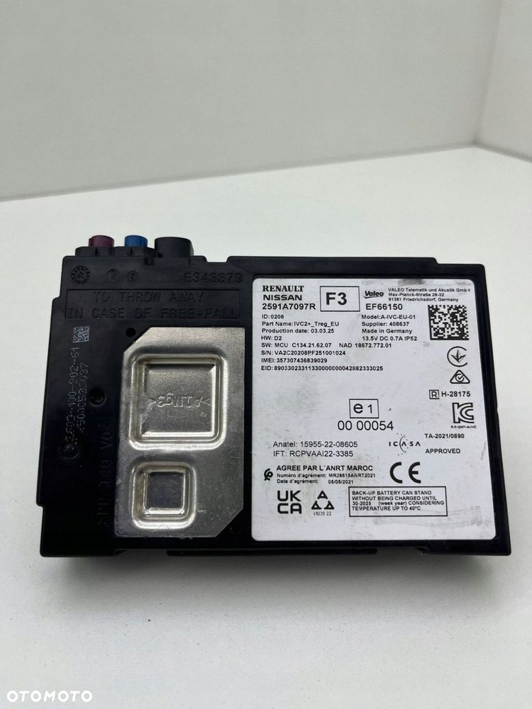DACIA BIGSTER MODUŁ STEROWNIK BLUETOOTH GPS 2591A7097R - 1