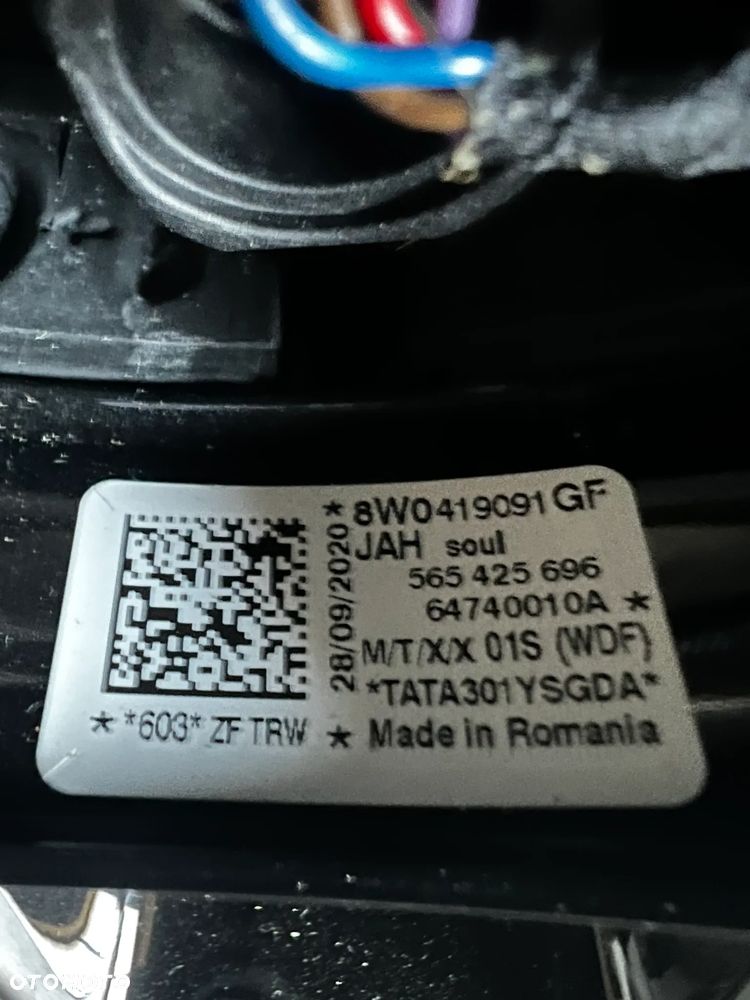 KIEROWNICA ŚCIĘTA MULTI CZARNA SKÓRA SZARA NITKA ŁOPATKI S-LINE Audi A3 S3 RS3 A4 S4 RS4 A5 S5 RS5 8W0419091GF AIRBAG 8W0880201BA - 7