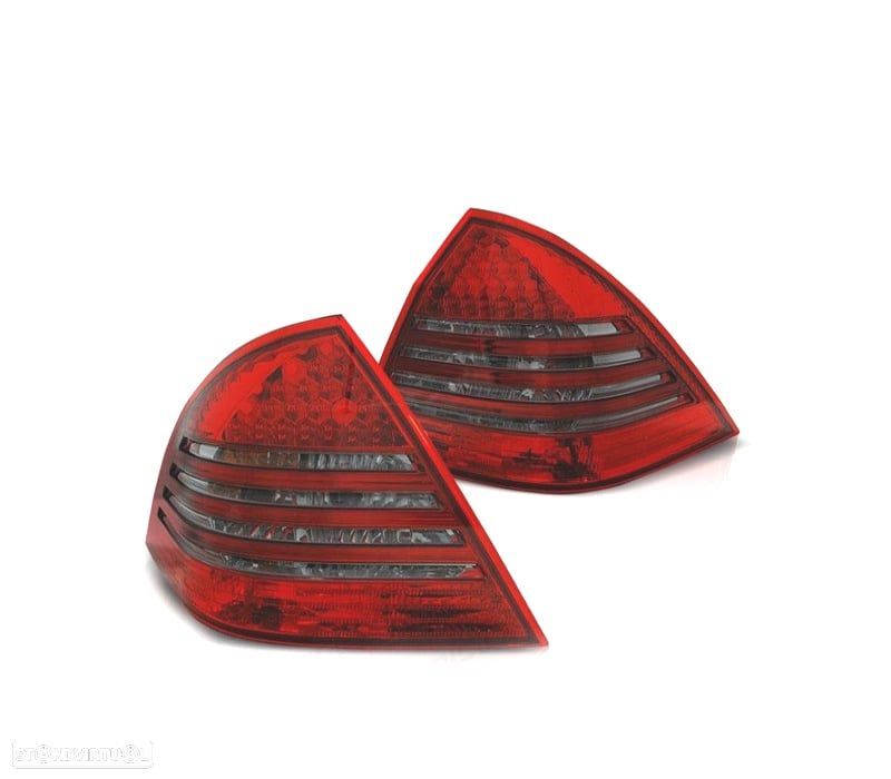 FAROLINS TRASEIROS LED MERCEDES C W203 04-07 VERMELHO PRETO - 1