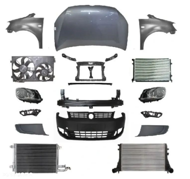VW CADDY LIFE 04-10 KOMPLETNY PRZÓD W DOWOLNY KOLOR:  PRZÓD MASKA BŁOTNIK ZDERZAK LAMPA - 1