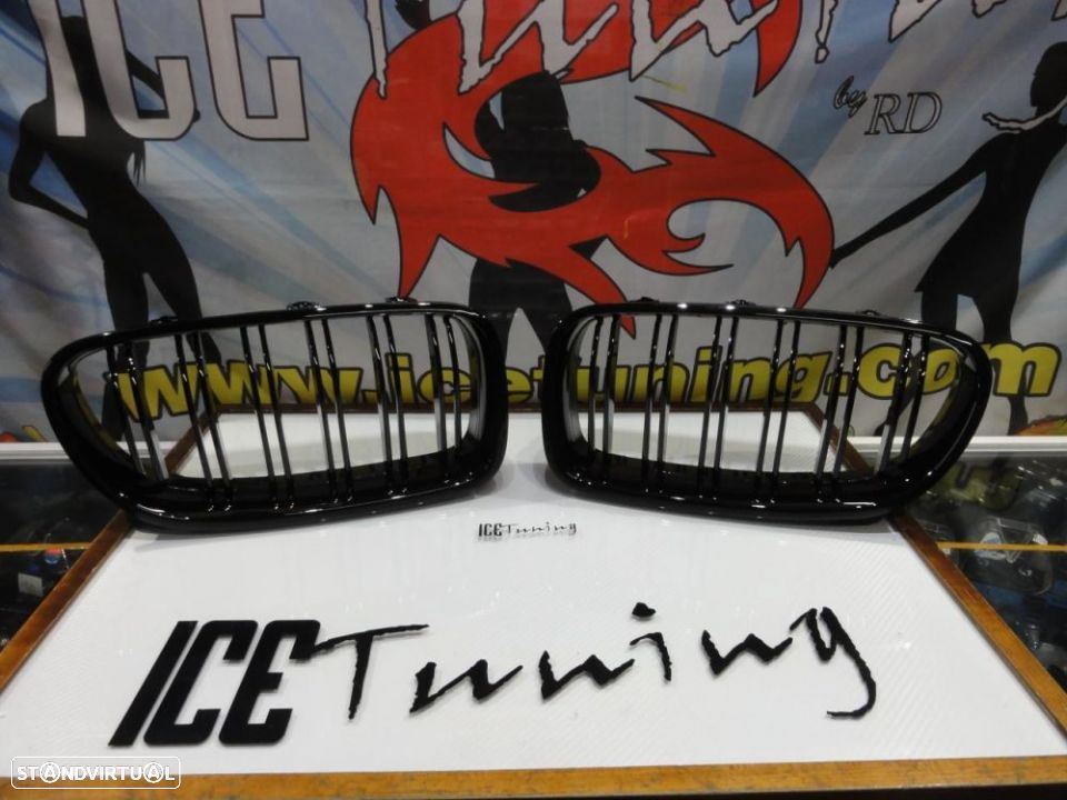 Grelha frontal BMW F10 / F11 / F18 10-17 M5 look / dupla lâmina em preto piano brilhante - 1