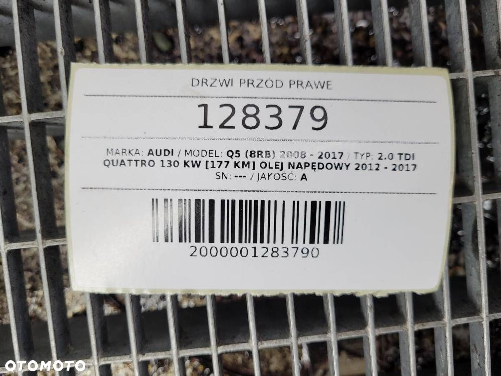 DRZWI PRZÓD PRZEDNIE PRAWE KOMPLETNE AUDI Q5 8R LX7W - 18