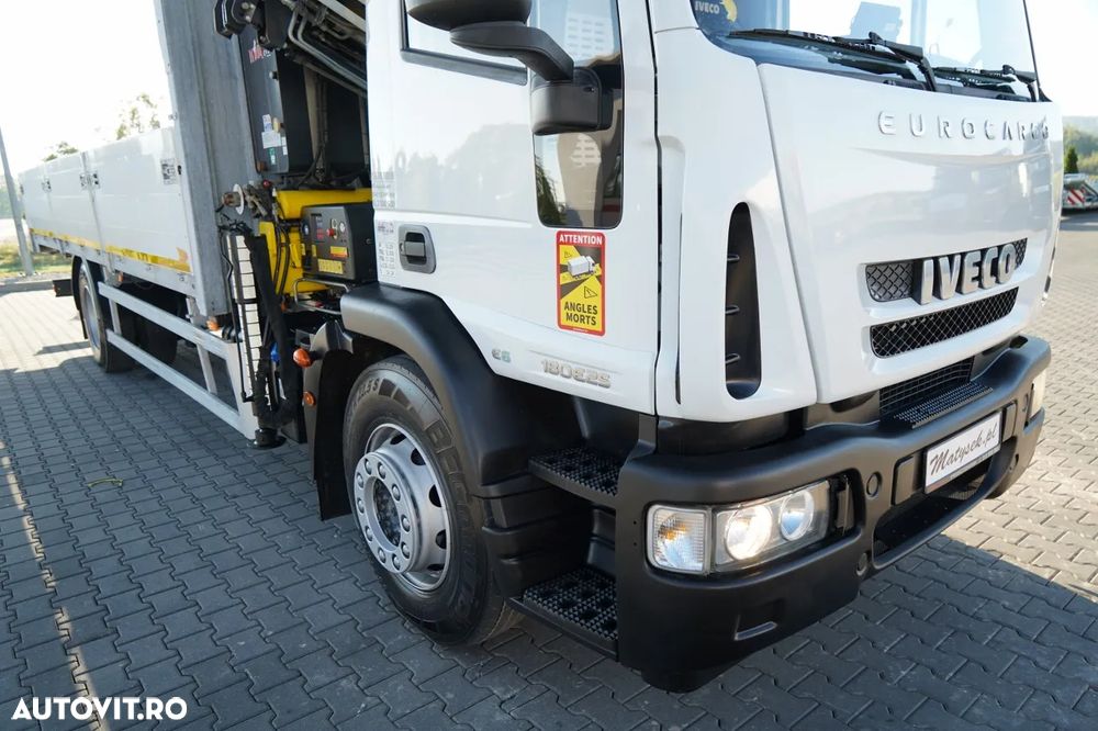 Iveco EUROCARGO 180E25 / PLATFORMĂ CU OBOARE RABATABILE - 7,3 M / MACARAUA HYVA HB 150 / CAPACITATE MAX. DE RIDICARE: 5.200 KG / ROTATOR / TELECOMANDĂ / CUTIE DE VITEZE AUTOMATĂ / EURO 6 - 15