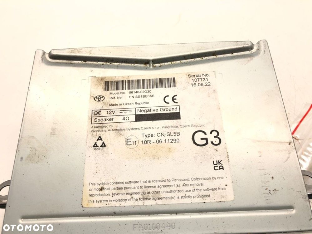 RADIO NAWIGACJA  TOYOTA COROLLA sedan (_E21_) 2019 - 2022 1.6 VVTi Flexfuel (ZRE210_) 92 kW [125 KM] - 5