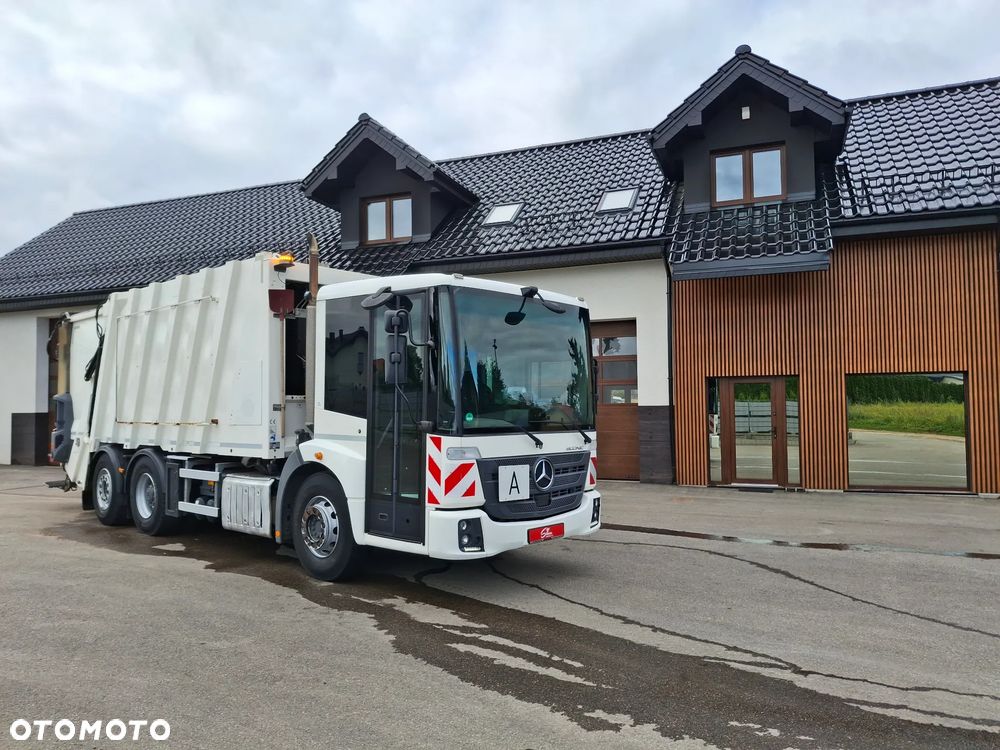 Mercedes-Benz Econic 2630 Śmieciarka Euro 6 FAUN Variopress 522 Zoeller 22m3 System MOBA Waga 3 Osie Tylna Oś Skrętna Zawieszenie Pneumatyczne Centralne Smarowanie Zabudowy - 1