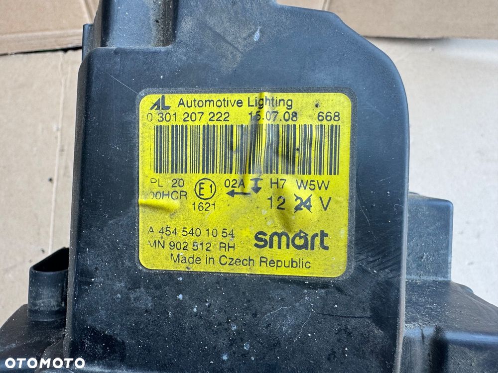SMART FORFOUR 454 LAMPA PRAWA PRZÓD EUROPA - 5