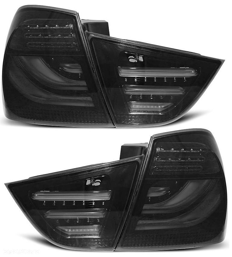 Lampy tyl L+R Led Neon Tuning Black Smoke Bmw 3 e90 sedan Lift Lci 2008-12 - 1