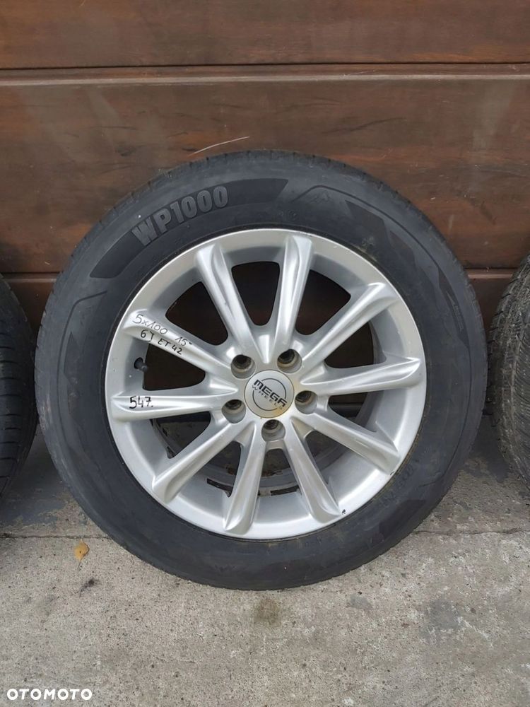 Alufelgi 15 5x100 opony zimowe 196/60R15 zimowe zima Toyota Seat Golf Audi - 3