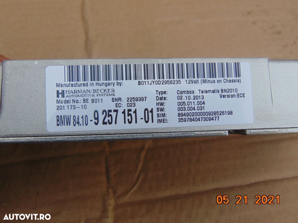 Modul bluetooth BMW f30 F31 F32 F34 F10 F11 f20 f21 f22 f23 f06 f80 dezmembrez - 2