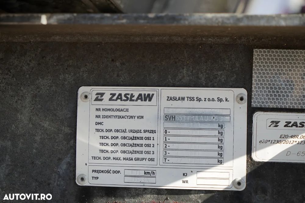 Zaslaw BASCUNĂ ALUMINIU / 35 m³ / 2x AXE RIDICATIVE / AXE SAF - 21