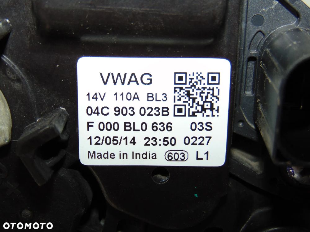 Alternator 04C903023B 110A VW Volkswagen Up! Polo V Seat Mii Skoda Citigo 1.0 MPI - 2