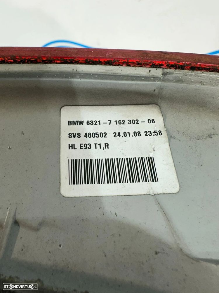 .Farolins Tras Traseiros Originais Led Esquerdo Direito BMW Serie 3 E93 Cabrio 2007 - 2013 - 7