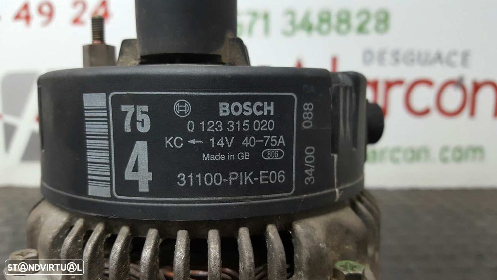 ALTERNADOR HONDA CIVIC AERODECK (MB/MC) 1.5 - 4