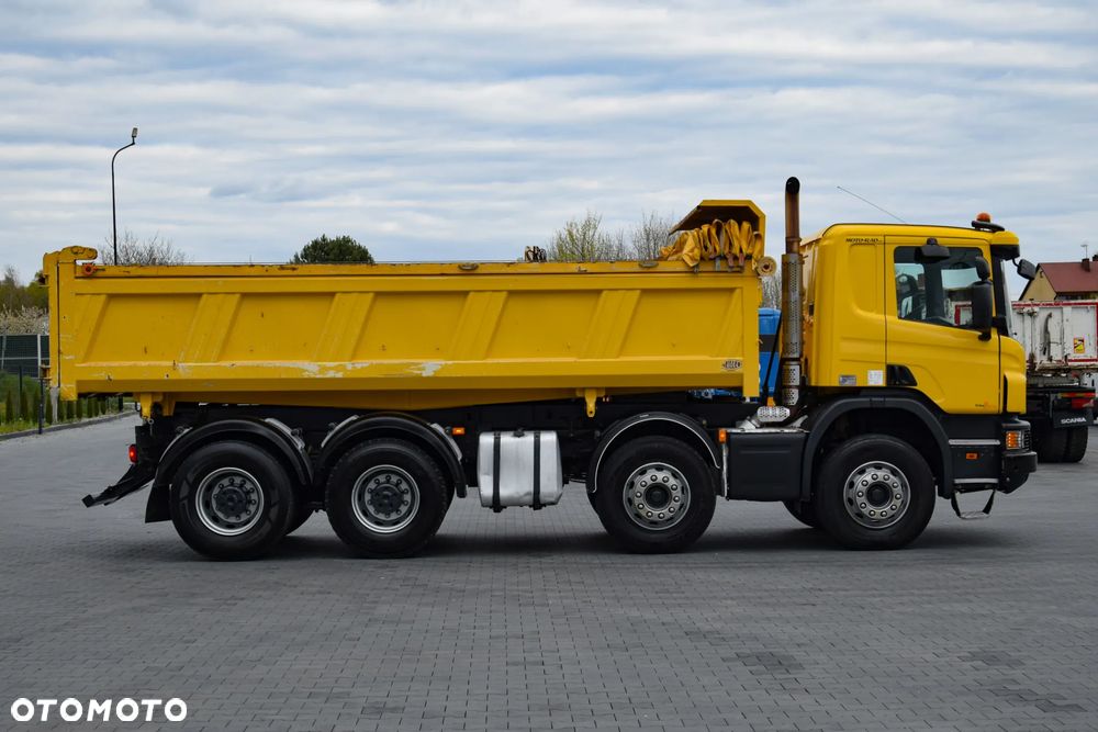 Scania P410 / 8x4 / EURO 6 / WYWROTKA / HYDROBURTA / AUTOMAT / KAMERA COFANIA / NAWIGACJA / HAK / NISKI PRZEBIEG / SERWISOWANY / SPROWADZONY - 4