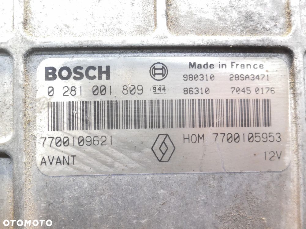 Sterownik Renault 0281001809 7700109621 1.9 DTI POSIADAM 2 SZT - 4