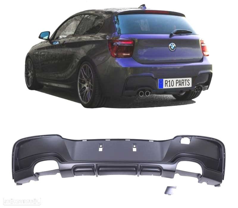 DIFUSOR TRASEIRO BMW F20 F21 11- 4 SAIDAS LOOK M PERFORMANCE - 1