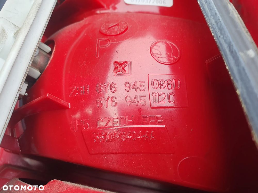 SKODA FABIA 04-07 LIFT HB LAMPA PRAWY TYŁ PRAWA TYLNA 6Y6945112B EUROPA + WTYCZKA INSTALACJA POSIADAM 2 SZT - 5