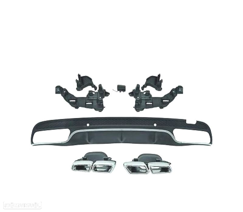 DIFUSOR TRASEIRO MERCEDES CLASE C W205 LOOK C63 AMG 14-17 + PONTEIRAS ESCAPE - 3