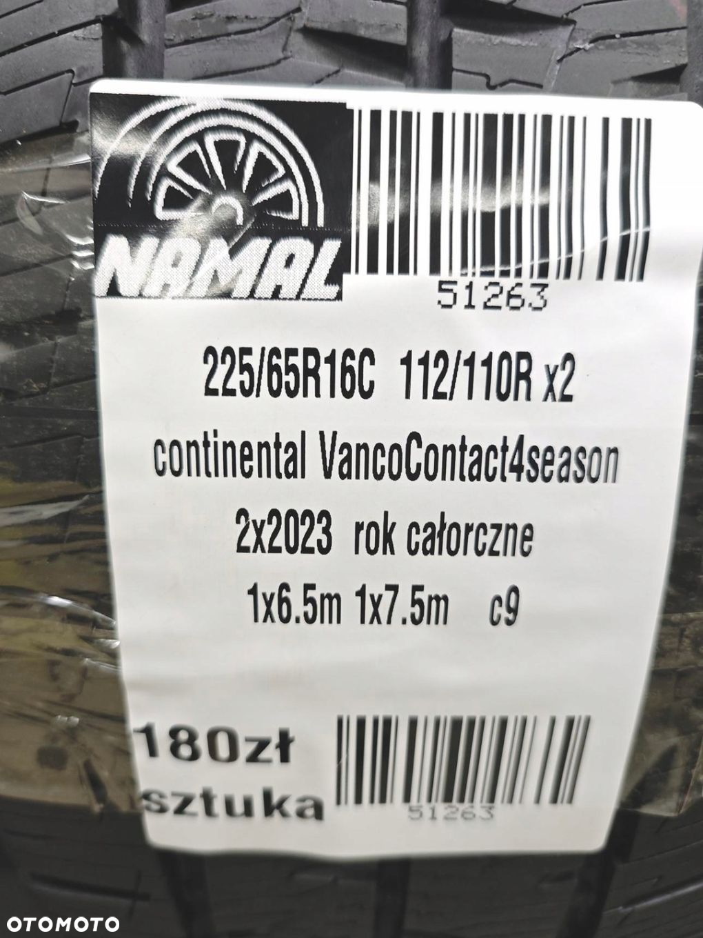 225/65r16C continental opony całoroczne 2023r 7,5mm 51263 - 10