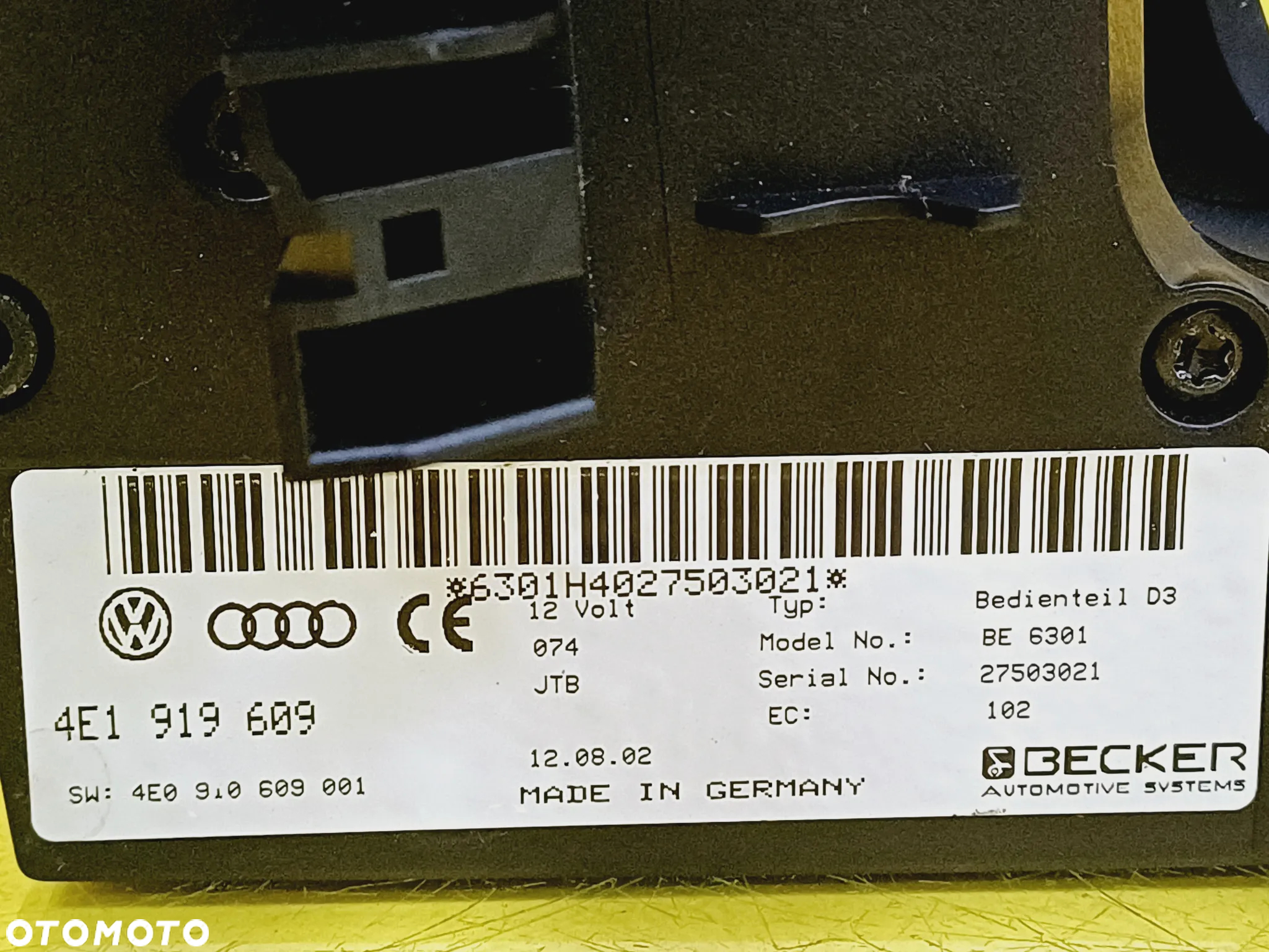 PANEL STEROWANIA MMI NAVI RADIA AUDI A8 D3 4E1919609 NR5 - 5