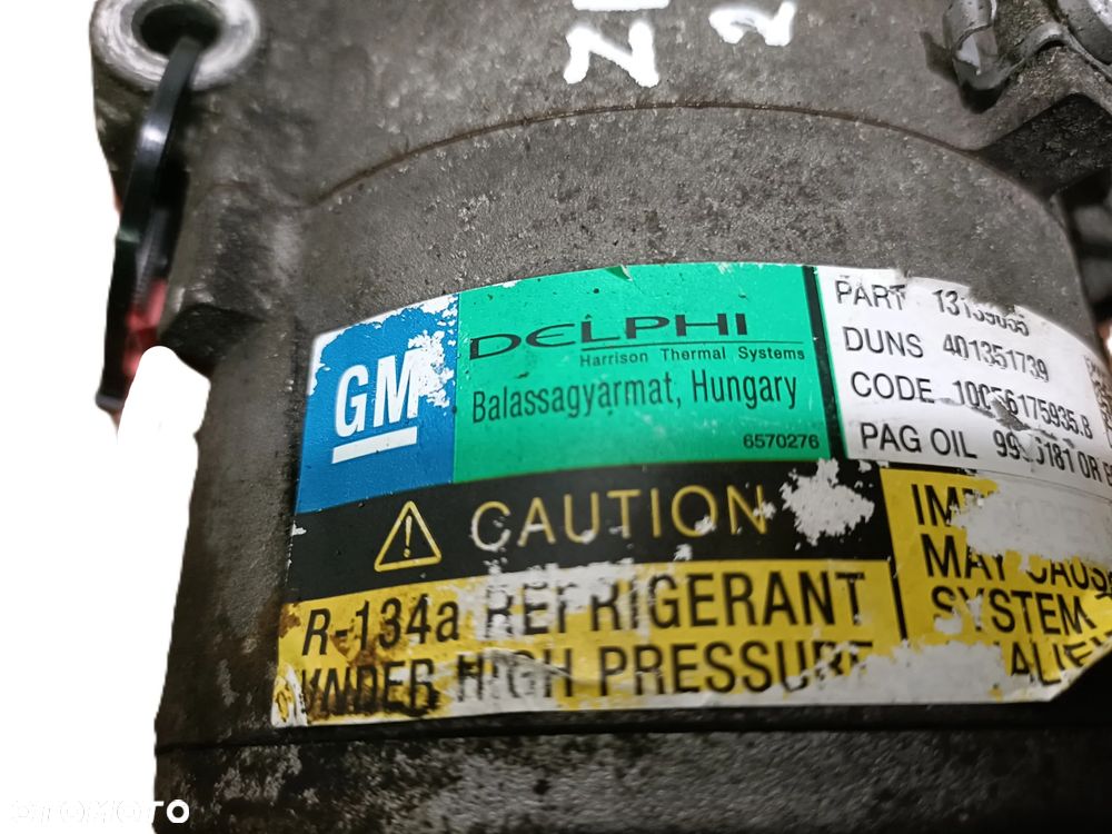 OPEL ZAFIRA B 05-14 2,0 TB sprężarka kompresor klimatyzacji DELPHI 13139055 * - 6