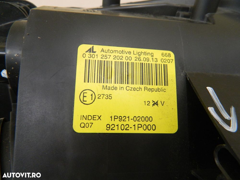 Far dreapta Kia Venga Halogen, 2010, 2011, 2012, 2013, 2014, 2015, 2016, 2017, 2018, cod origne 92102-1P000. - 5