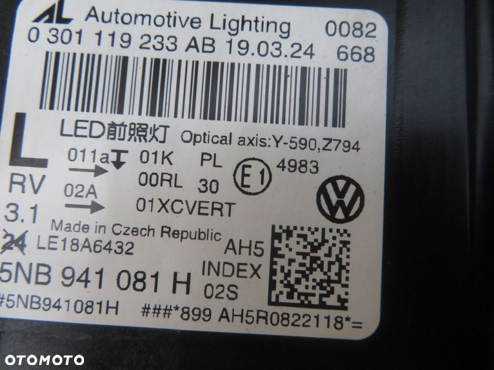 REFLEKTOR LEWY VW TIGUAN II LIFT 5NB FULL LED IQ LIGHT 20-24R 5NB941081H DEMONTAŻ KRAKÓW - 14