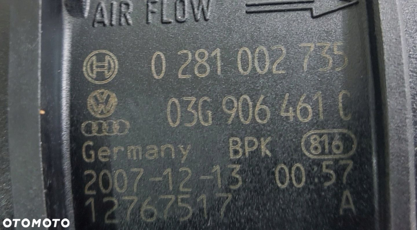 PRZEPŁYWOMIERZ VOLKSWAGEN T5 2.5 TDI 03G906461C 2003-2009 - 4