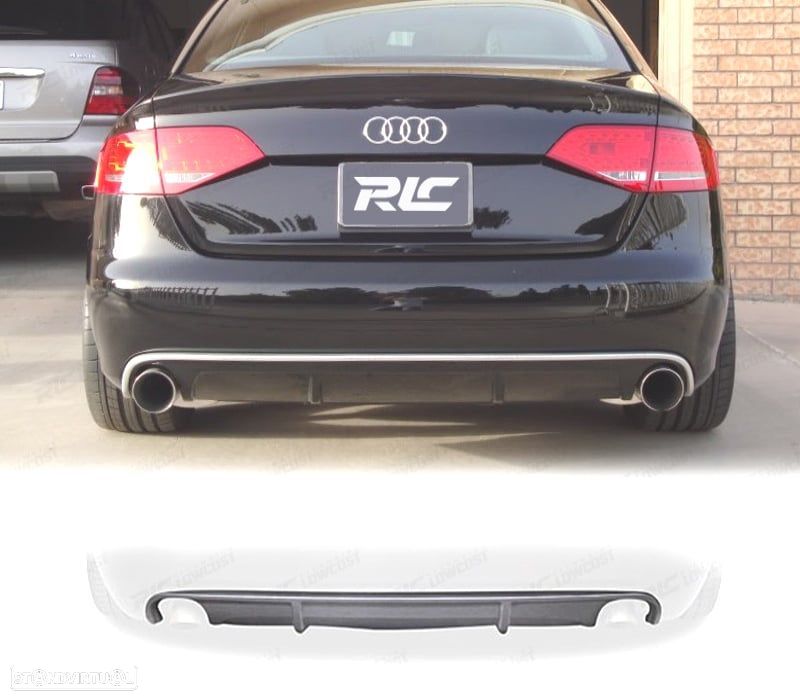 DIFUSOR PÁRA-CHOQUES TRASEIRO DUPLA SAIDA REDONDA AUDI A4 B8 08-11 - 1