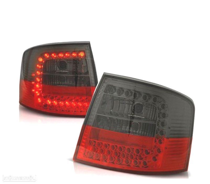 FAROLINS TRASEIROS LED AUDI A6 4B AVANT 97-04 LED VERMELHO PRETO - 1
