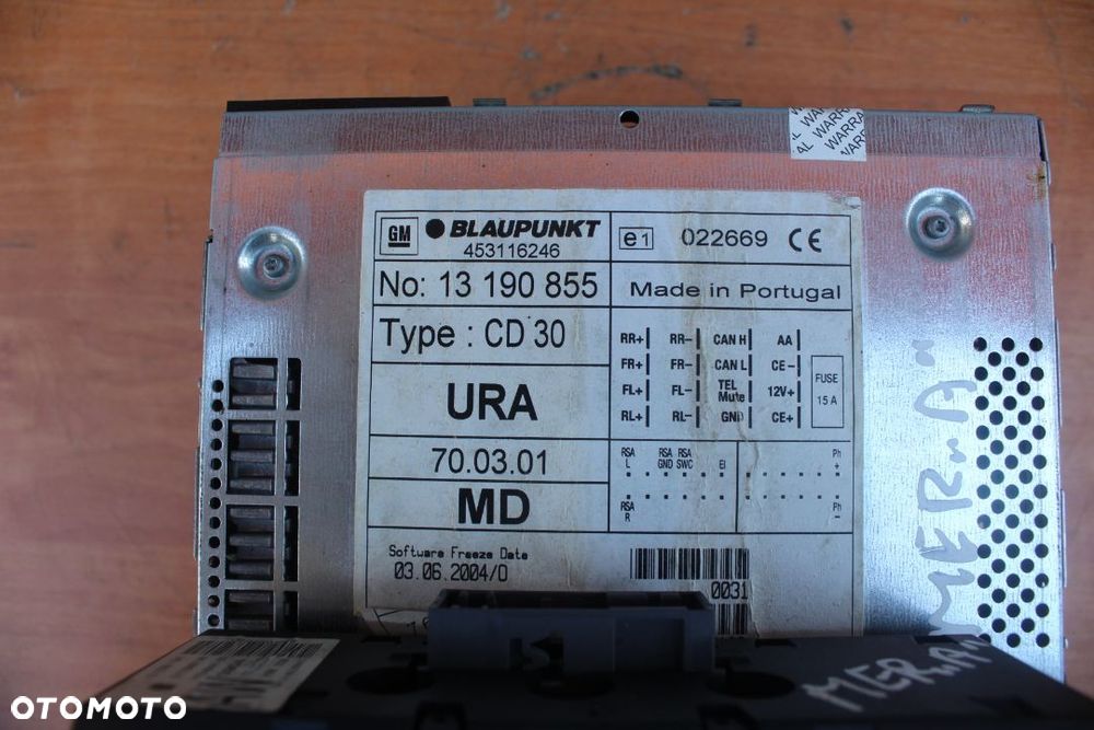 RADIO CD 30 + WYŚWIETLACZ OPEL MERIVA A 13190855 - 3