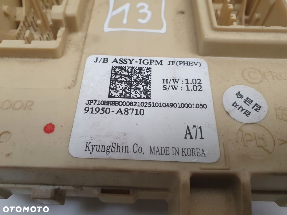 Kia Optima IV SKRZYNKA BEZPIECZNIKÓW Moduł sterownik 91950-A8710 - 3