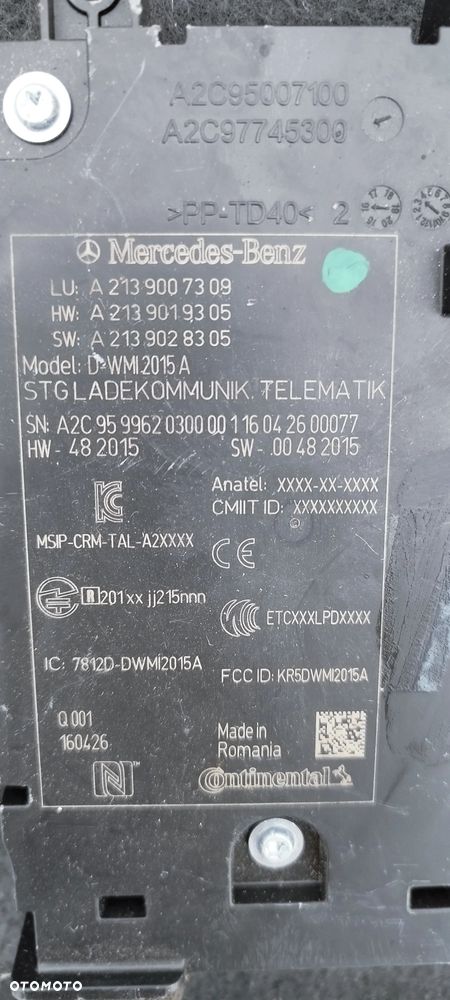 Mercedes w213 Moduł control telematic A2139007309 - 2