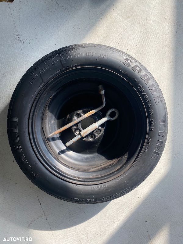 Roata de rezerva cu cheie si carlig de tractare VOLVO V40 S60 V60 125/85/R16 300776645 - 1