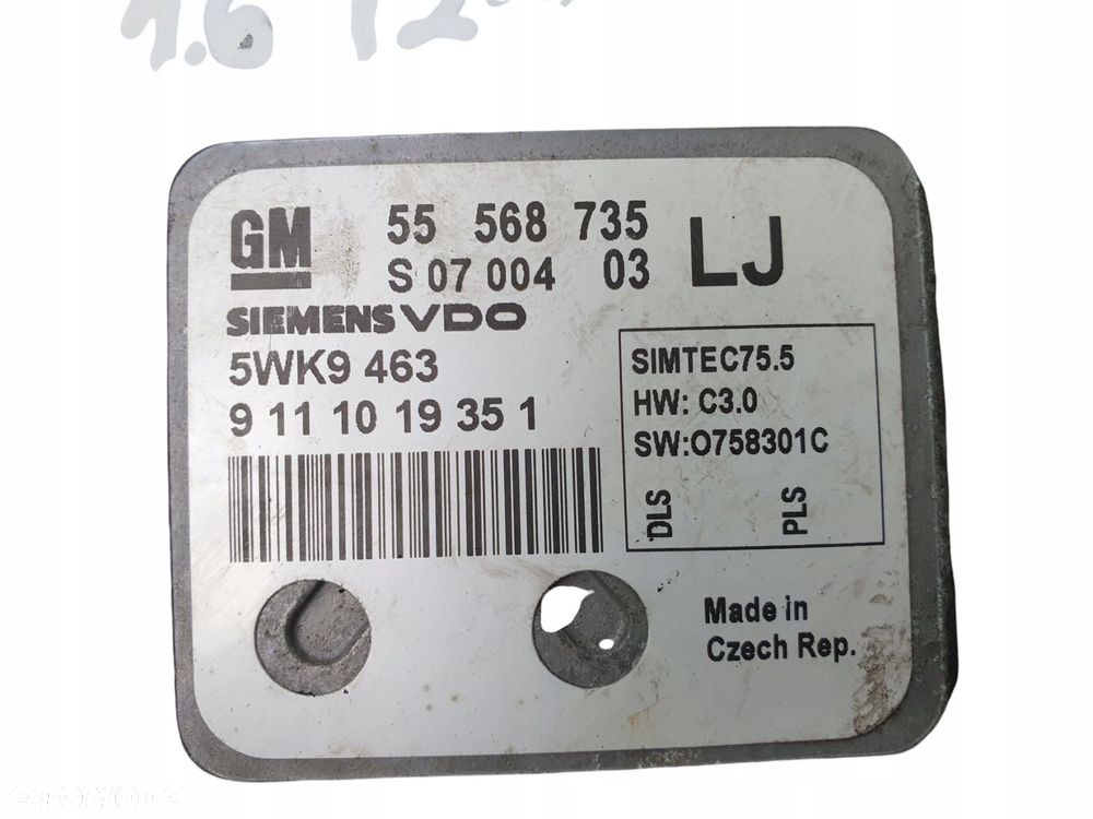 STEROWNIK SILNIKA ECU Opel Astra III H 1.6 16V Z16XER GM 55568735 LJ - 14
