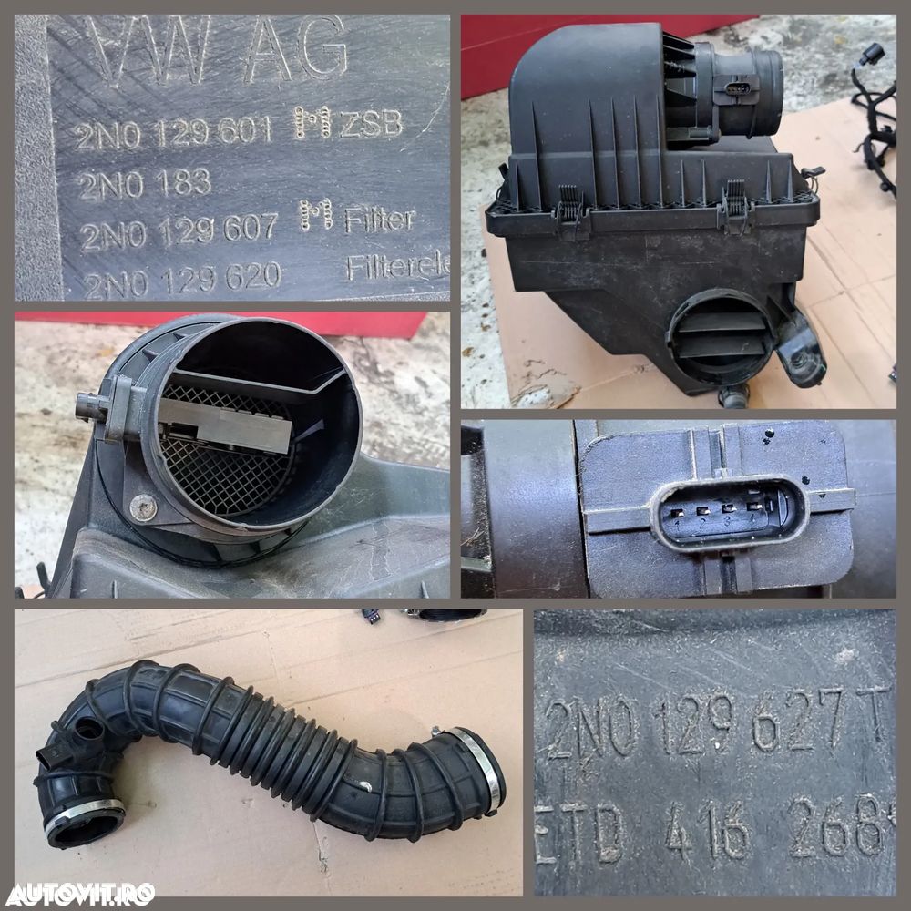 -1- Anexe motor VW Crafter 2.0 tdi 2019 carcasa filtru aer debitmetru furtun admisie intercooler lichid racire set capace protectie distributie electrovalva - 2