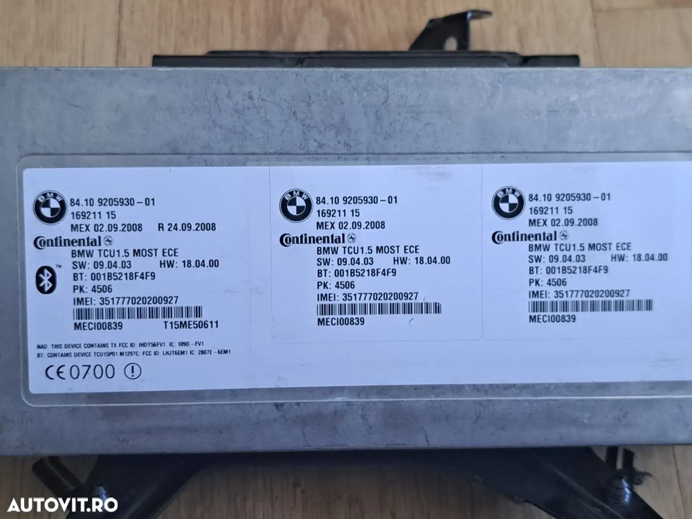 Unitate ECU Modul TCU Bluetooth original BMW E87 E90+LCI E61+LCI F01 F02 E84 E70 - 2