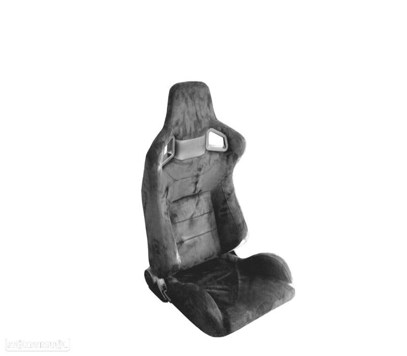 BANCO SEMI BAQUET BACKET TIPO RS EM ALCANTARA PRETA - 1